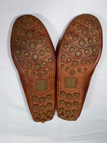 Frye Rebecca Penny Loafers Womens 9 M Brown Leather Driving Moccasins Slip On - 第 9/14 張圖片