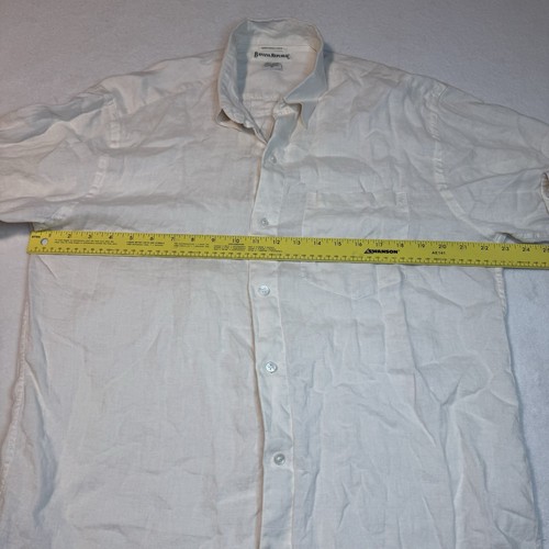Banana Republic Irish Linen Shirt Men’s M Beige Button Up Lightweight Pocket - Picture 6 of 8