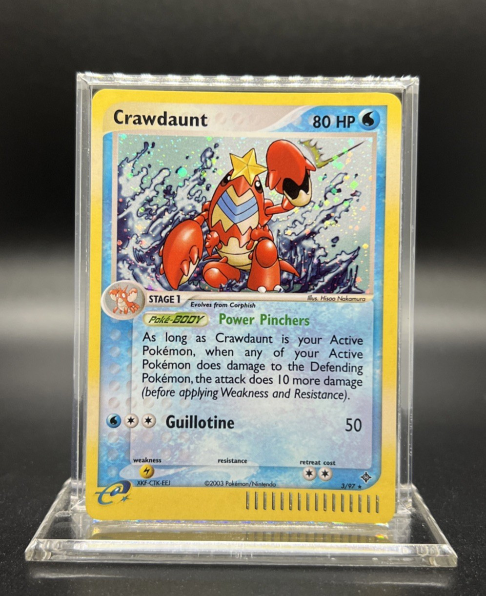 Pokemon Crawdaunt 3/97 EX Dragon Holo -NEAR MINT