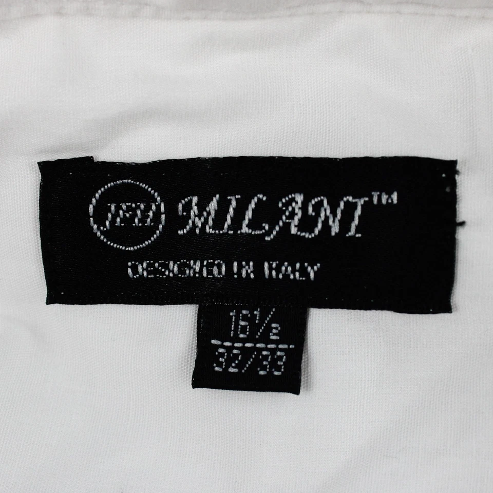 Camisa de esmoquin Milani de una sola aguja para hombre 32/33 blanca puño francés plisada frontal Foto 4 de 4