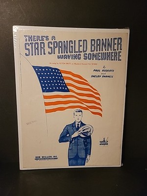 Vtg Patriotic Sheet Music THERE'S A STAR SPANGLE BANNER WAVING SOMEWHERE 1942 #2