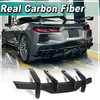 For Chevrolet Corvette C8 Stingray Real Carbon Fiber Rear Bumper Diffuser Lip