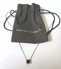 David Yurman Chatelaine Necklace Smokey Topaz Sterling Silver 18k Diamonds 18"