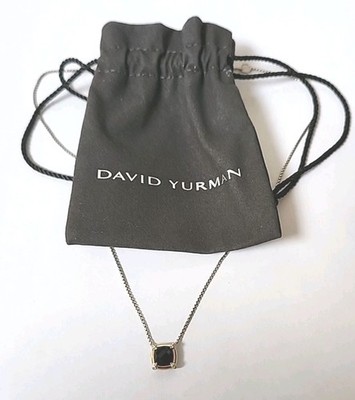 David Yurman Chatelaine Halskette Rauchtopas Sterlingsilber 18 Karat Diamanten 18 Zoll