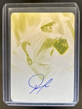 Marketplace image: 2026 Topps Chrome Roki Sasaki 75th Diamond Auto Printing Plates Yellow SP #1/1