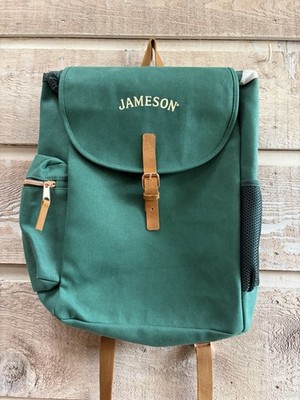 Jameson Backpack Green Utility Canvas Book Bag Irish Whiskey Daypack Rucksack