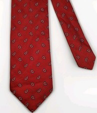 Brooks Brothers 100 Silk Mens Tie Red Paisley Made in USA 59 Inches