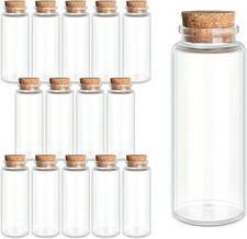 15-Pack 1.35 oz 40ml Small Glass Bottles with Cork Stoppers Small Glass Jars