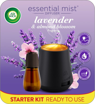 Essential Mist Starter Kit, Diffuser + 1 Refill, Lavender and Almond Blossom, Ai