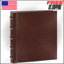 Leather European Bonded Leather Photo Album for 5-7" Prints, In Brown 200 Pocket