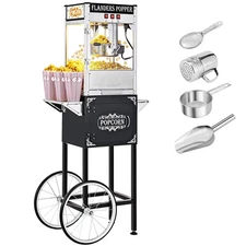 Commercial Popcorn Machine Popper Maker with Cart and 8-Ounce Kettle 850W 120V