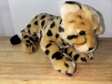 FAO Schwarz Cheetah Leopard Cub Realistic Soft Plush Stuffed 2018 12"-18" Cat