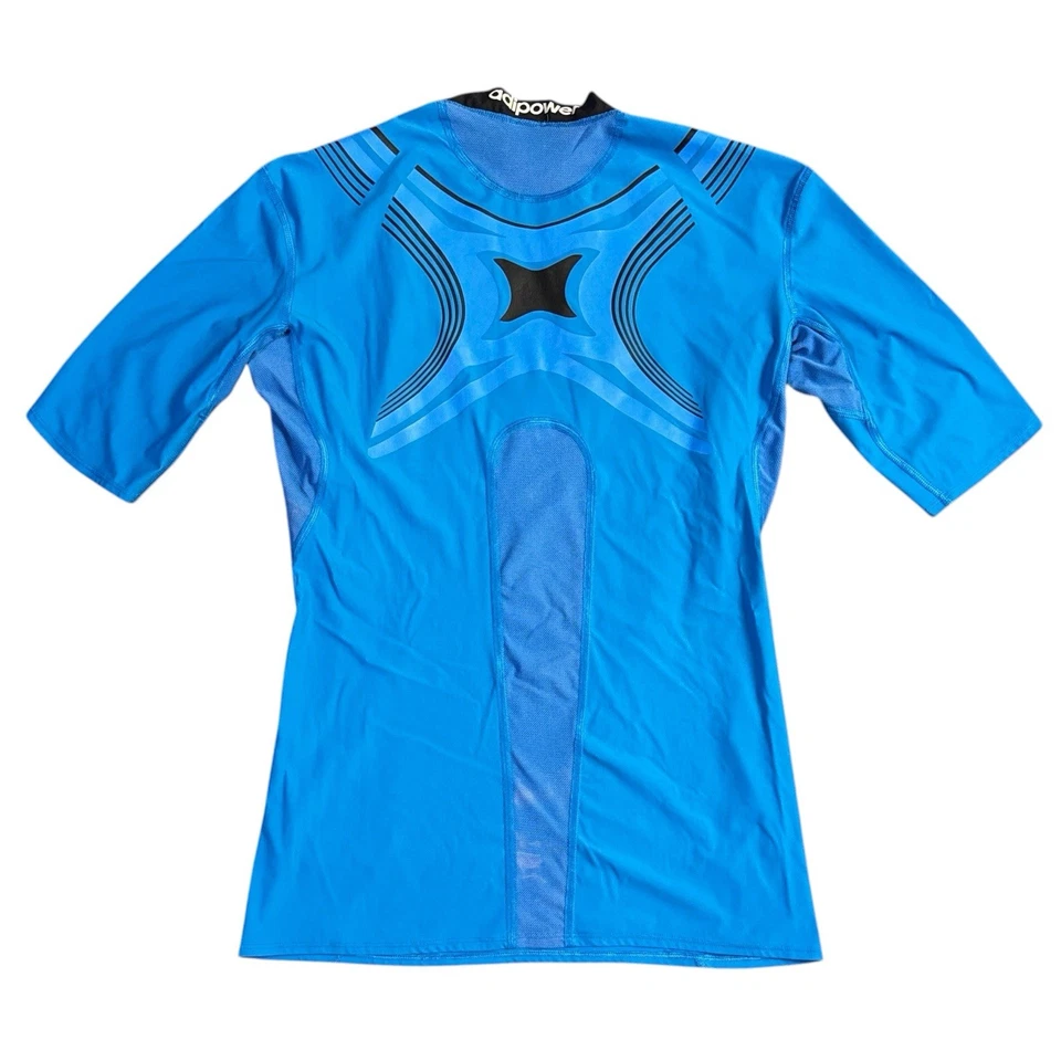 Camisa Adidas Techfit Climalite Climacool manga curta compressão azul masculina GG - Imagem 3 de 4