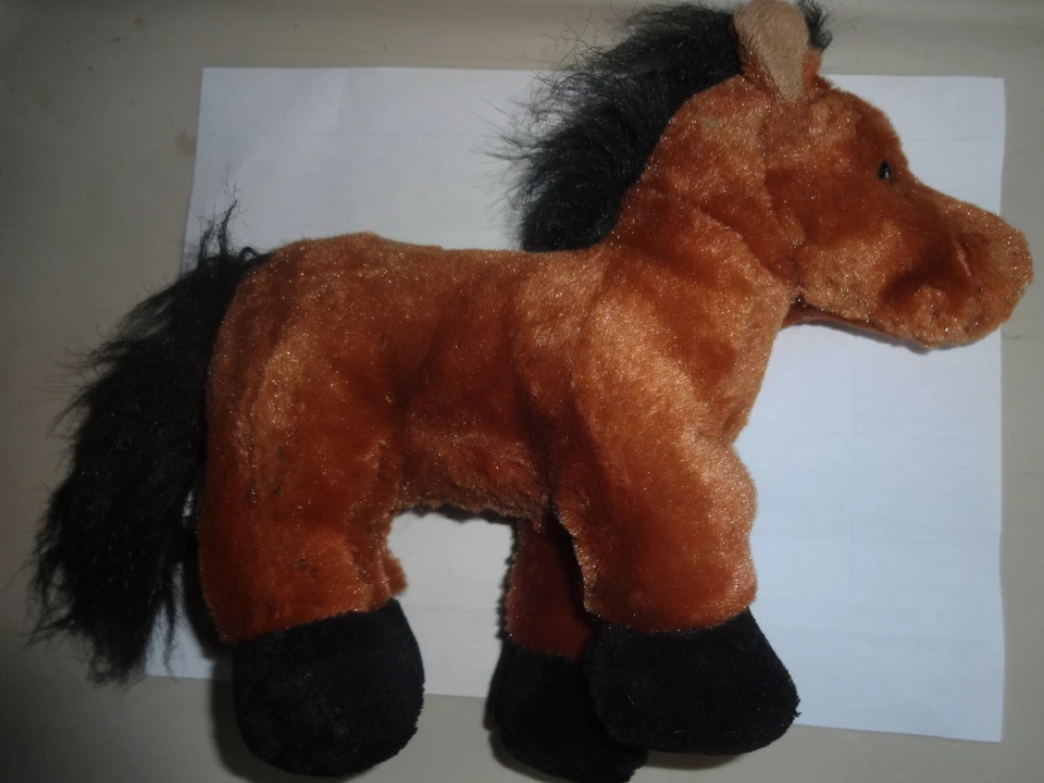 Ganz Webkinz Arabian Horse Stuffed Animal Plush 9” Toy Brown Black White Pony - Image 4 of 4