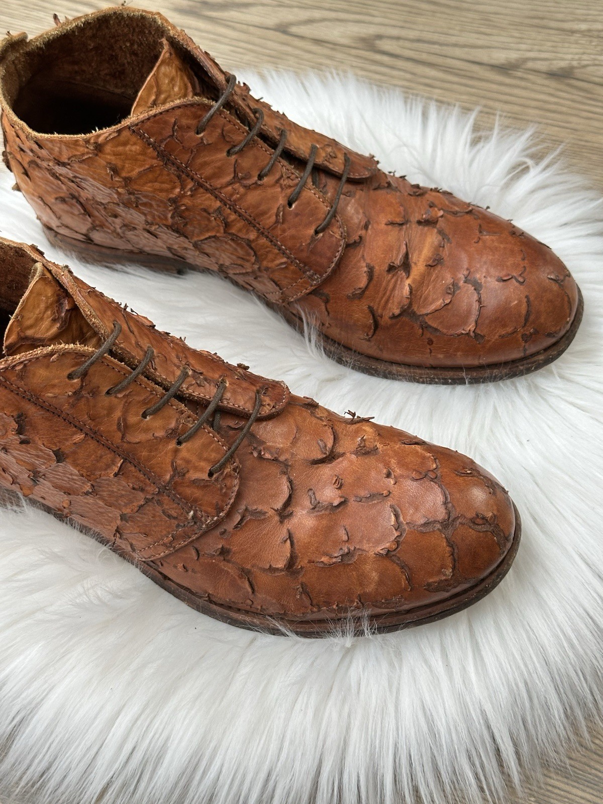 MOMA Distressed Leather Ankle Boots Men’s 41 Us 8 Uk 7 Lace Up Artisan