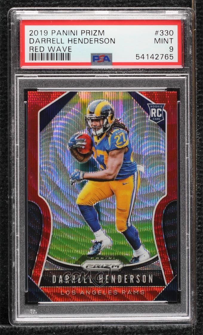 2019 Panini Prizm Rookies Red Wave /149 Darrell Henderson PSA 9 MINT Rookie RC