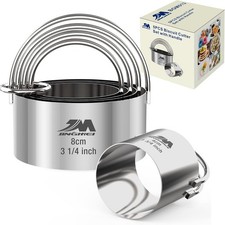 5 Pieces Circle Biscuit Cutter,Professional Stainless Steel Round Cookies...