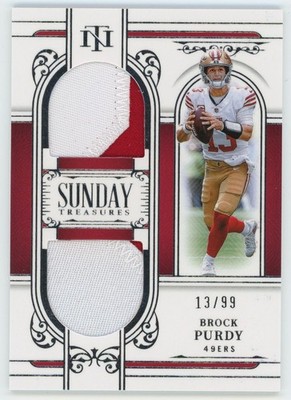 2025 National Treasures Brock Purdy Sunday Treasures Dual Patch /99 ST-BPY 49ers