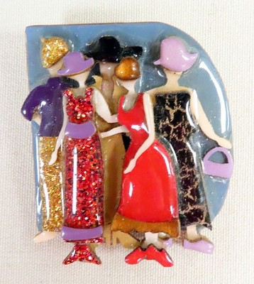 VINTAGE HANDMADE ''WOMAN PINS BY LUCINDA''