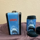 JAWS Metal Lunchbox w/ Thermos, Shark Graphic Design, Blue & Black — photo 3