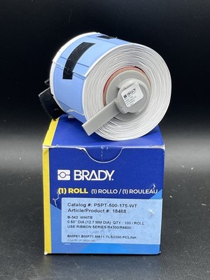 Brady PSPT-500-175-WT PermaSleeve 1/2  x 1.75  White 100/Roll NOS