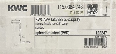 KWC 10.191.003.127 AVA 1-Handle 1-Hole  Pull-Out Kitchen Faucet Stainless Steel