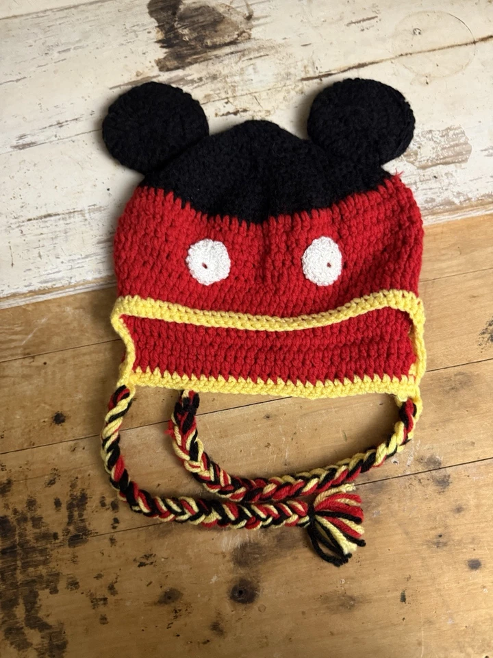 4 Mickey Mouse Crochet Sewn Hat baby beanie Disney Child Adult Family Set - Image 3 of 4