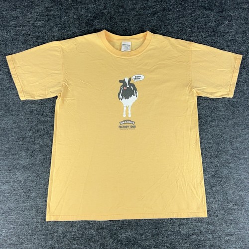 Ben And Jerry’s Shirt Mens Yellow Medium Factory Tour Double Sided ...