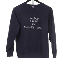 Vintage 1980s Jerzees By Russell Made In USA Blue Wellesley Choir Sweatshirt L