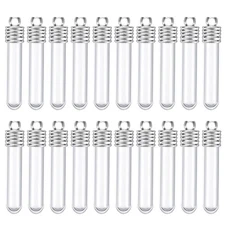 20Pcs Transparent Wishing Bottles 6mm Width for Necklace DIY Pendants Craft