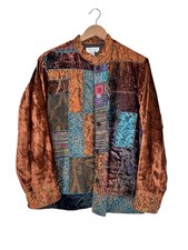 Coldwater Creek Velvet Patchwork Blazer Jacket Size 1X