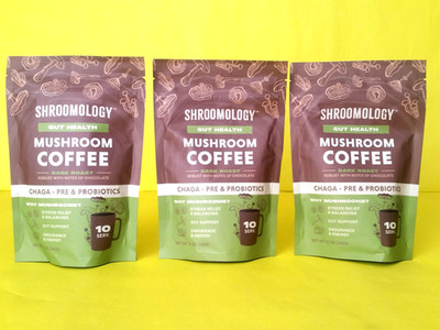X3) 360 Nutrition SHROOMOLOGY MUSHROOM COFFEE Dark Roast GUT HEALTH (5 OZ)