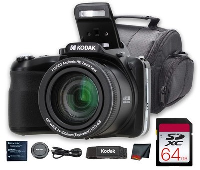 Kodak PIXPRO AZ425 Digital Camera + 64GB Memory Card Bundle - Black