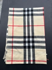 100% CASHMERE Warm PLAIN Scarf pure Brown & Beige Unisex