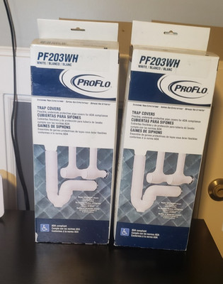 Pro Flo Trap Covers White PF203WH ADA Compliant Lot of 2