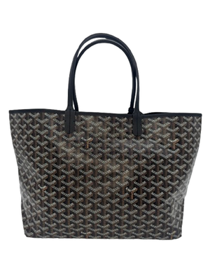 【稀少】GOYARD Saint-Louis PM Tote Bag Black Goyard Saint Louis PM Tote Black Goyardine Canvas Shopper Bag