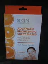 SKIN AESTHETICS Advanced Brightening Sheet Masks Vitamin C Collagen 5 Masks