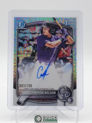 CAMERON NELSON 2025 BOWMAN CHROME 1ST HTA CHOICE REFRACTOR AUTO /150 RC SSP