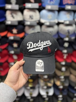 Los Angeles Dodgers '47 Brand Script Clean Up Black Adjustable Hat