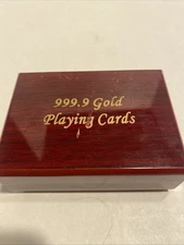 Gold Playing Cards With Wooden Case And Certificate - Foil Gold