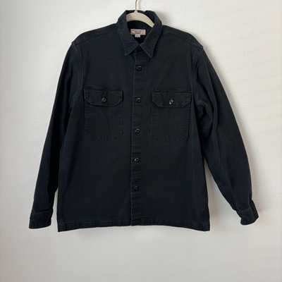 #ad Wallace amp; Barnes Shirt Jacket Men#x27;s Medium Black Duck Canvas Outdoor Chore J6069 $48.99