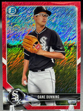 2018 Bowman Chrome Prospects Red Shimmer Refractor DANE DUNNING #BCP85 /5