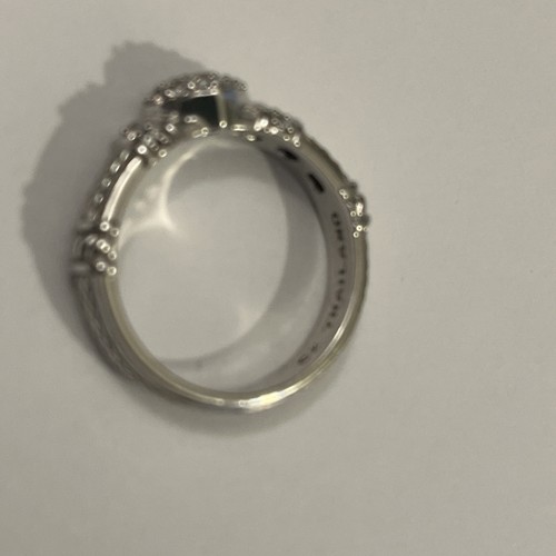 Judith Ripka Textured Sterling Silver Band Ring size 8 K24 - Picture 7 of 9