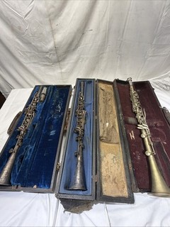 Clarinetes vintage de metal (lote de 3)