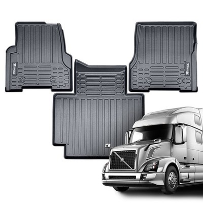 All Weather Floor Mat Set for Volvo VNL 2004-2018 Heavy Duty Thermoplastic