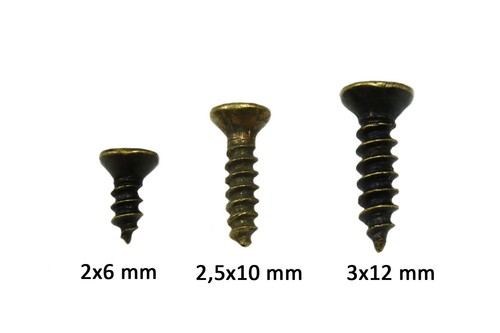 Schrauben 2x6/2,5x10/3x12 mm Zierschrauben Menkkopf Minischrauben, F-226 - Bild 2 von 5
