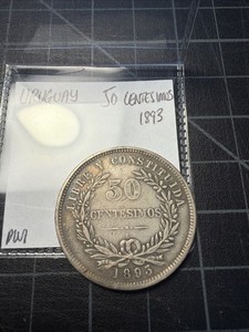 Uruguay 50 Centesimos 1893 Silver 