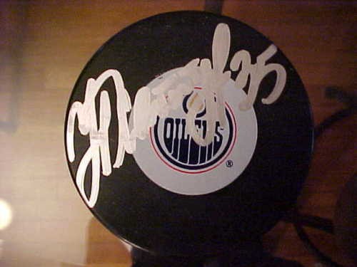 EDMONTON OILERS NIKOLAI KHABIBULIN SIGNED PUCK - 第 1/1 張圖片