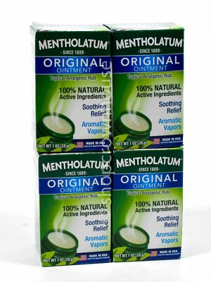 4 Mentholatum ORIGINAL Topical Analgesic Rub 1oz OINTMENT Aromatic Vapors NIB