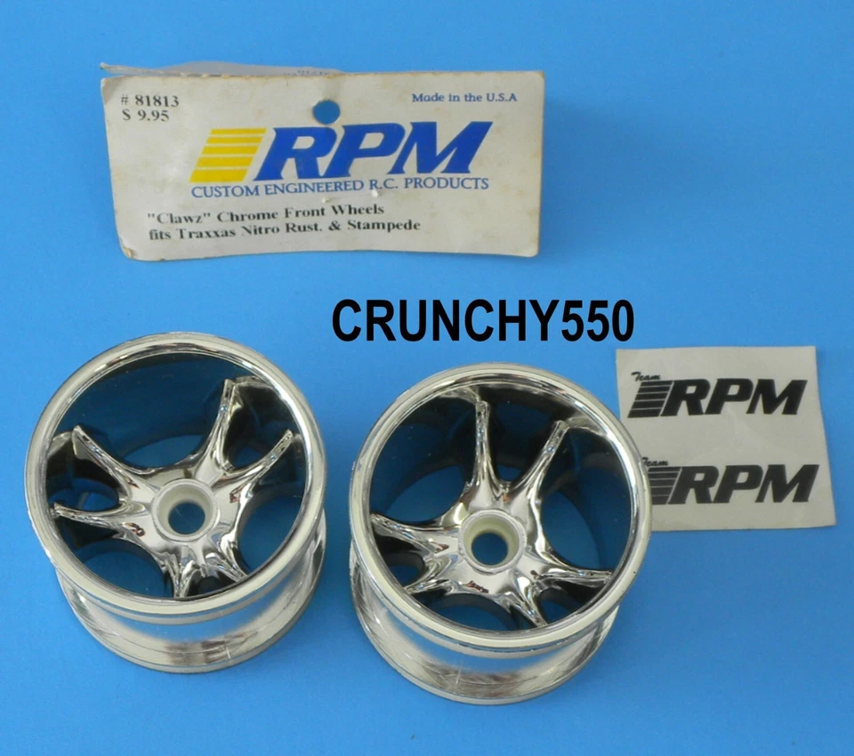 RPM 81813 2.2" Chrome Front Wheels "Clawz" Traxxas Nitro Rustler & Stampede RC - Image 2 of 3